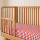 Red gingham cot sheet organic cotton kids sheets