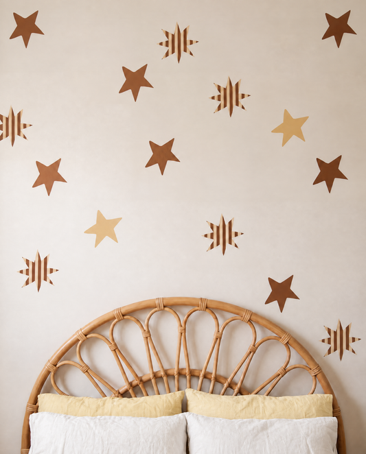 Fabric Wall Decals | Star Mix - Biscotti