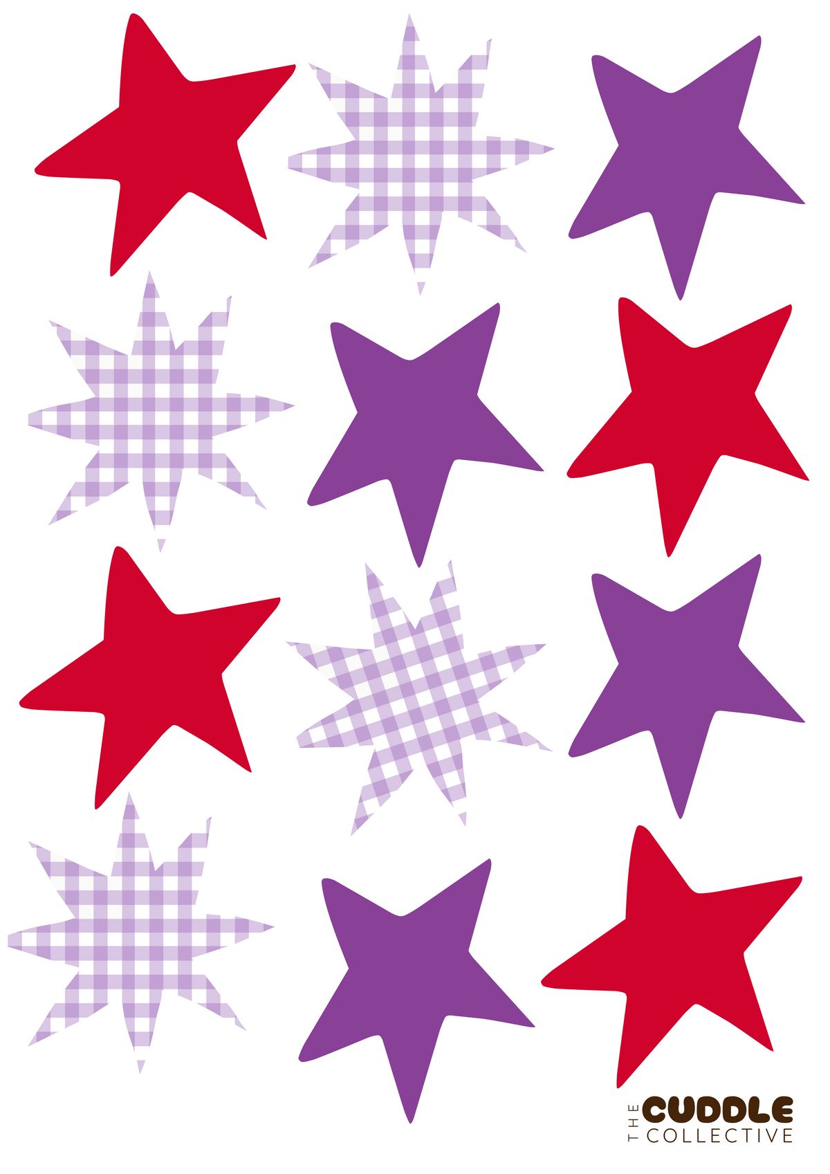 Fabric Wall Decals | Star Mix - Berry