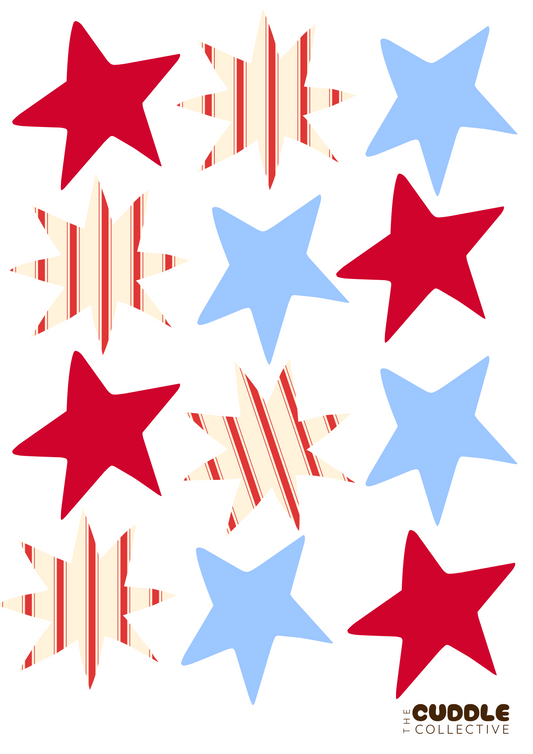 Fabric Wall Decals | Star Mix - Blue Raspberry