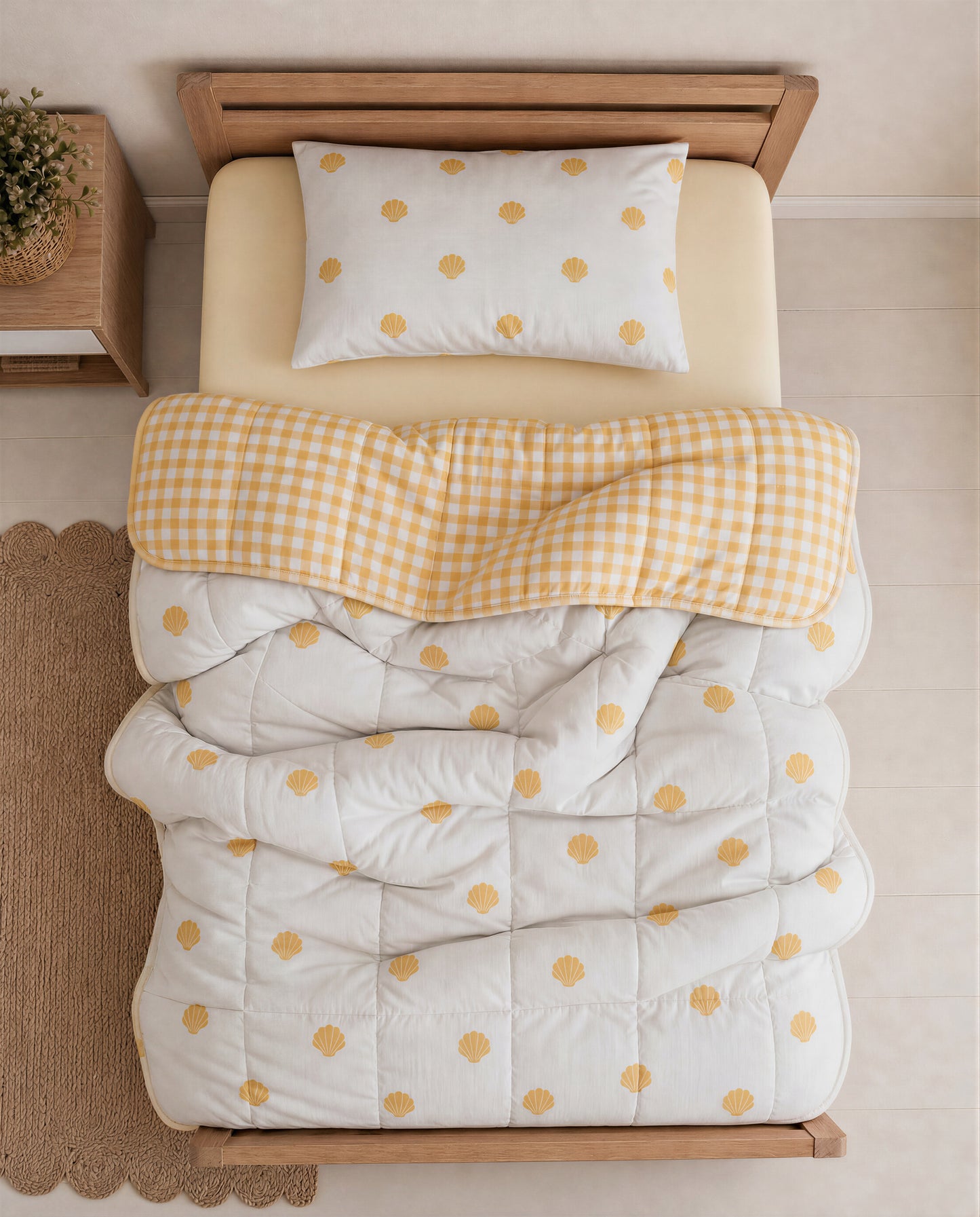 Sunnyside Bedding Bundle | Reversible Quilt + Sheet + Pillowcase Bundle | Organic Cotton