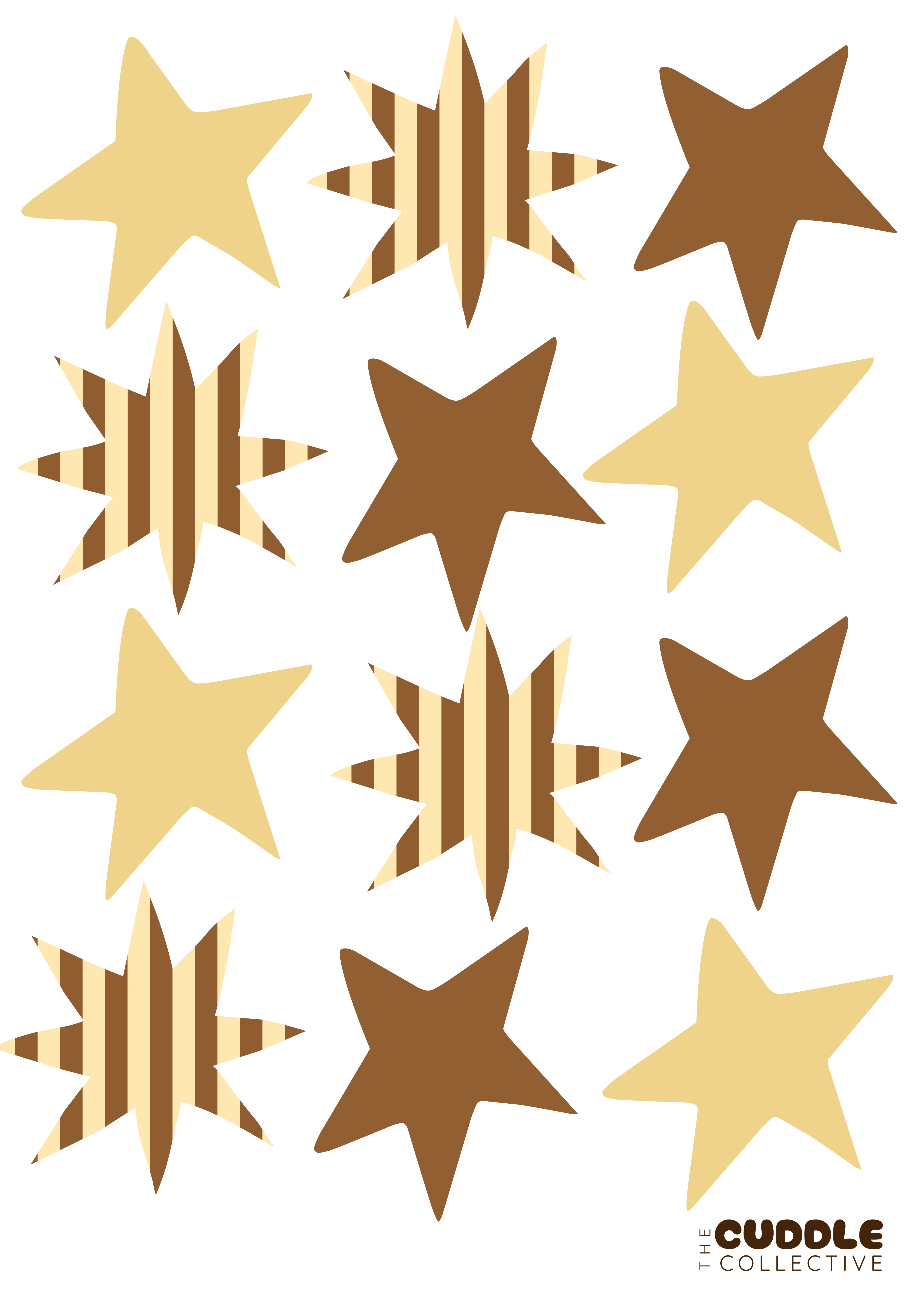 Fabric Wall Decals | Star Mix - Biscotti