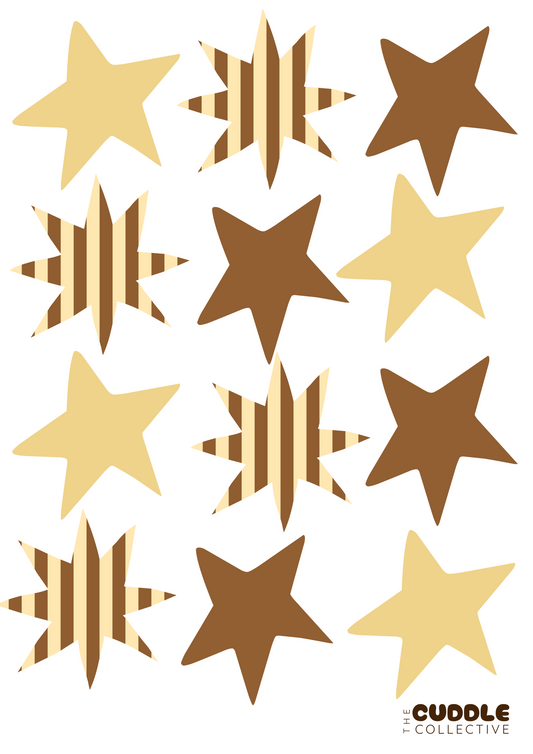 Fabric Wall Decals | Star Mix - Biscotti