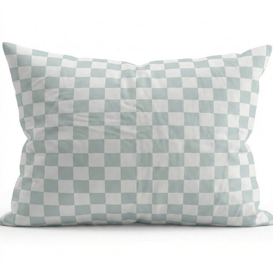 Organic Cotton Pillowcase - Ocean Checker | The Cuddle Collective Bedding