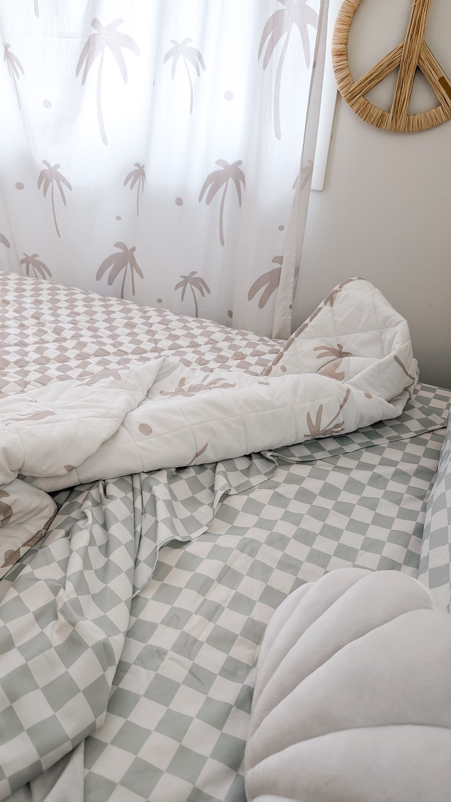 Ocean Checker - FITTED SHEET | Organic Cotton