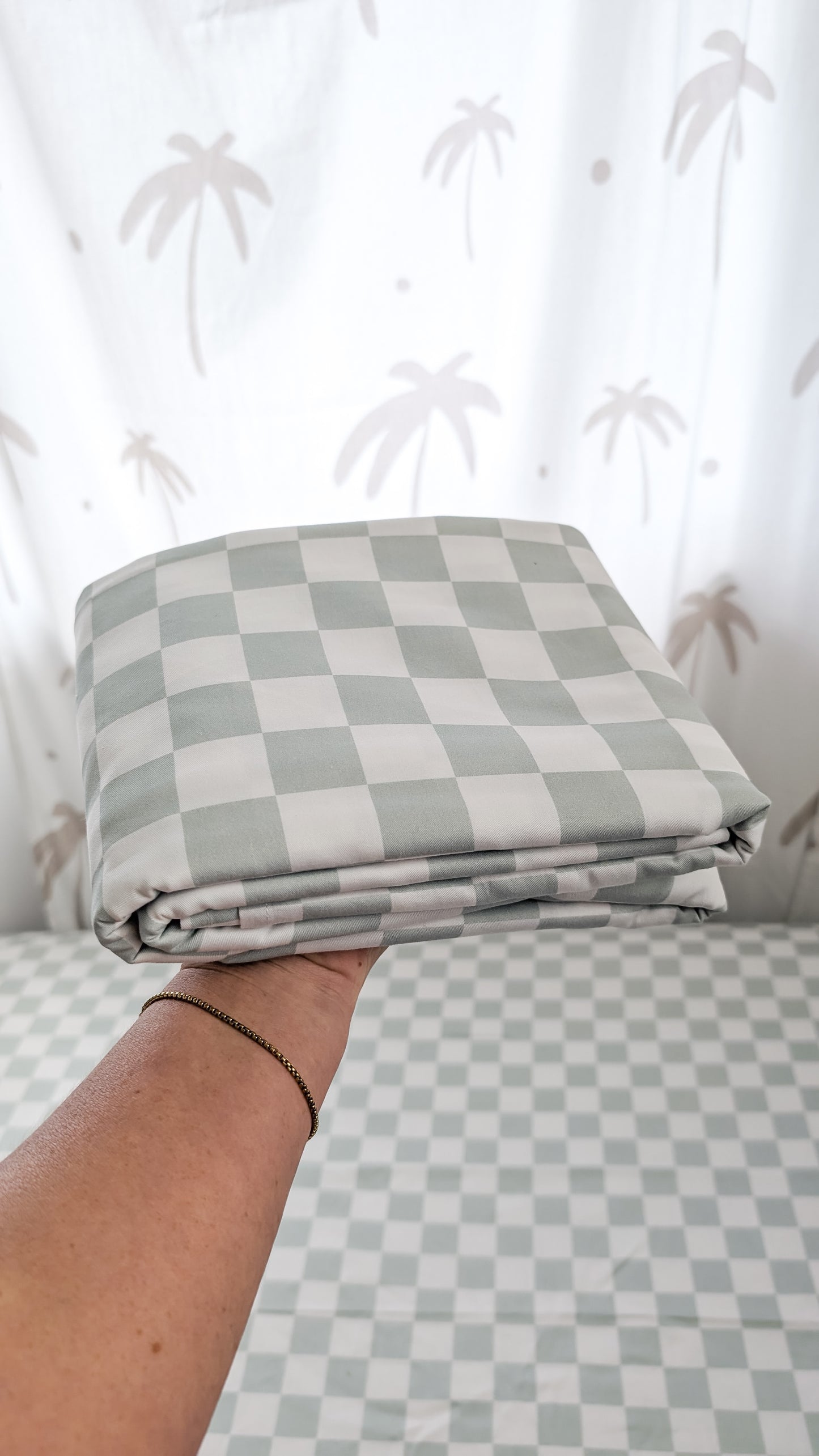 Ocean Checker - FLAT SHEET | Organic Cotton