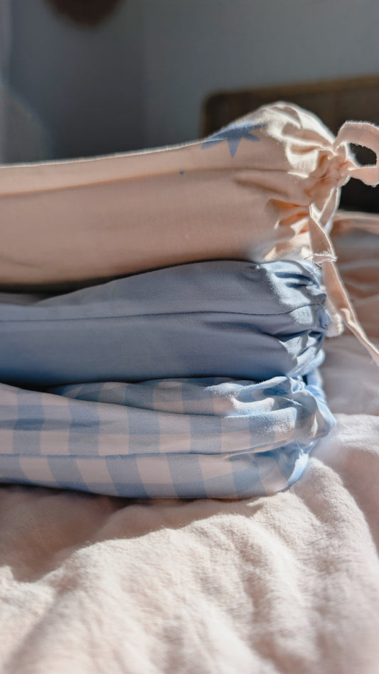 *Preorder* Organic Cotton Flat Sheet - Bluebird Gingham
