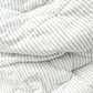 Sage organic stripe cotton bedding set in soft green hues