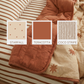 starfall reversible quilt and coco stripe sheet set paired together