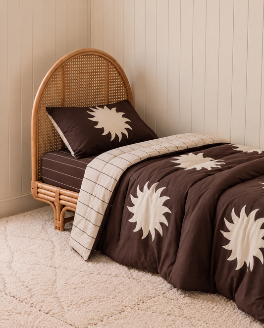 sun and stripe organic cotton quilt cover