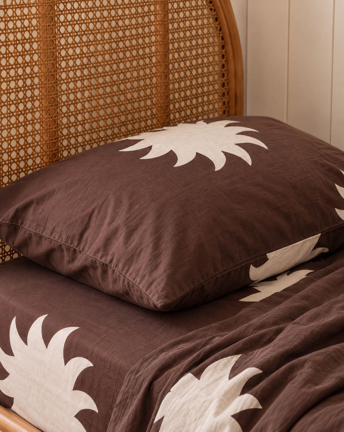 sun organic cotton brown pillowcase