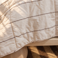 white and brown stripe organic cotton double sided quilt