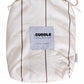 white and brown stripe organic cotton fitted sheet