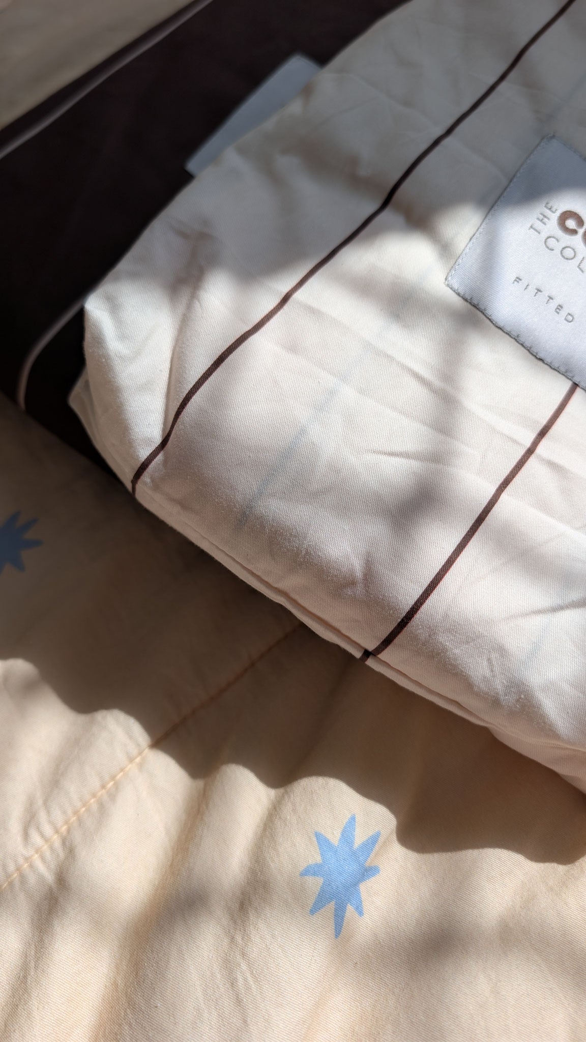 white stripe organic cotton fitted sheet