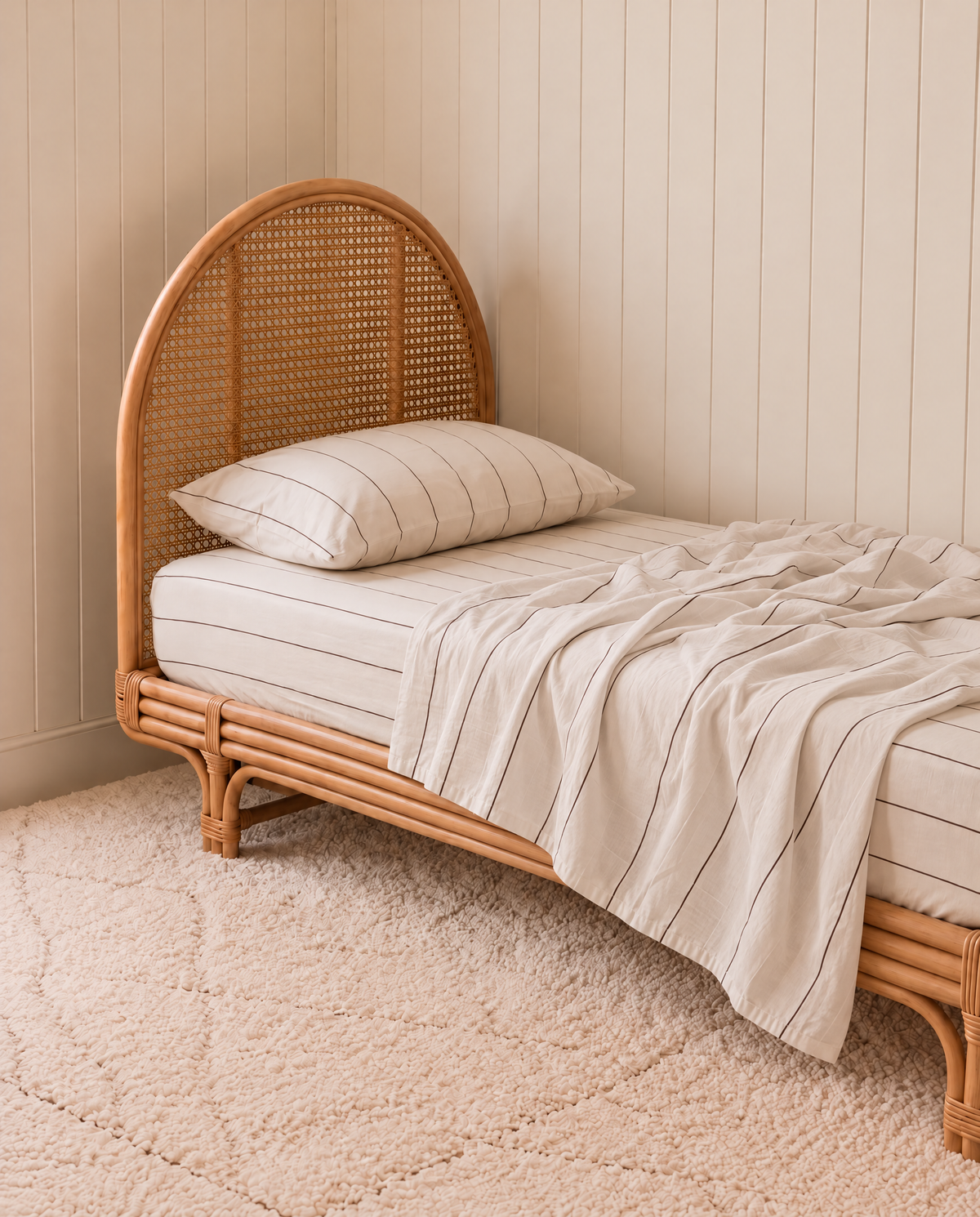 white stripe organic cotton bedding collection