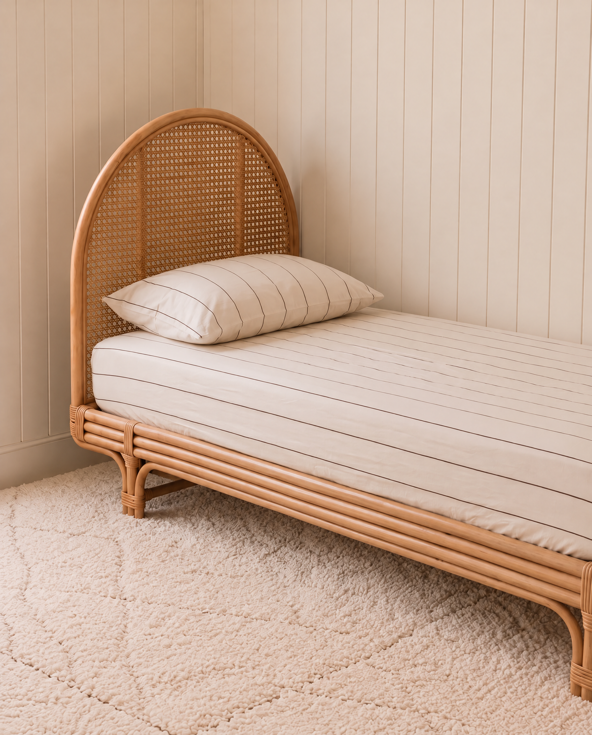 warm white stripe kids bedding set